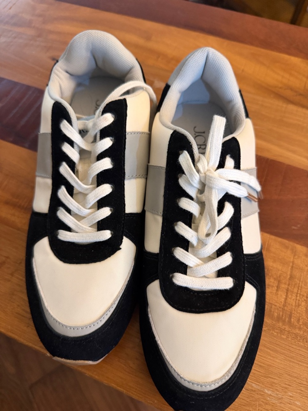 J. Crew Black, White and Gray Low-Top Sneakers